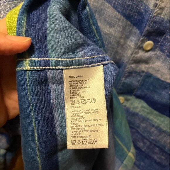 Tommy Bahama Men Linen Shirt Beach Multicolor Button Down Size XL Travel Casual - Picture 10 of 13